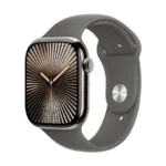 Apple Watch Series 10 46mm (GPS+Cellular) Natural Titanium Case with Stone Grey Sport Medium Large Band #MWYA3xx/A - Image 2