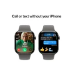 Apple Watch Series 10 46mm (GPS+Cellular) Natural Titanium Case with Stone Grey Sport Medium Large Band #MWYA3xx/A - Image 3